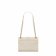 Saint Laurent Envelope Medium Shoulder Bag In Quilted Grain De Poudre Embossed Leather - White & Gold