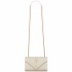 Saint Laurent Envelope Small Shoulder Bag In Quilted Grain De Poudre Embossed Leather - White & Gold