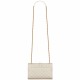 Saint Laurent Envelope Small Shoulder Bag In Quilted Grain De Poudre Embossed Leather - White & Gold