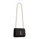 Saint Laurent Kate Medium Crossbody Bag In Grain De Poudre Embossed Leather - Black & Gold