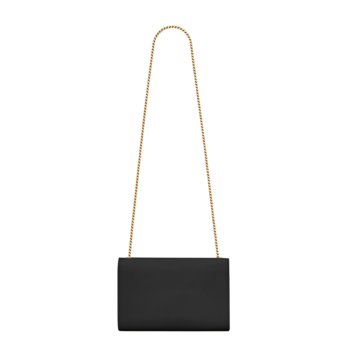 Saint Laurent Kate Medium Crossbody Bag In Grain De Poudre Embossed Leather - Black & Gold