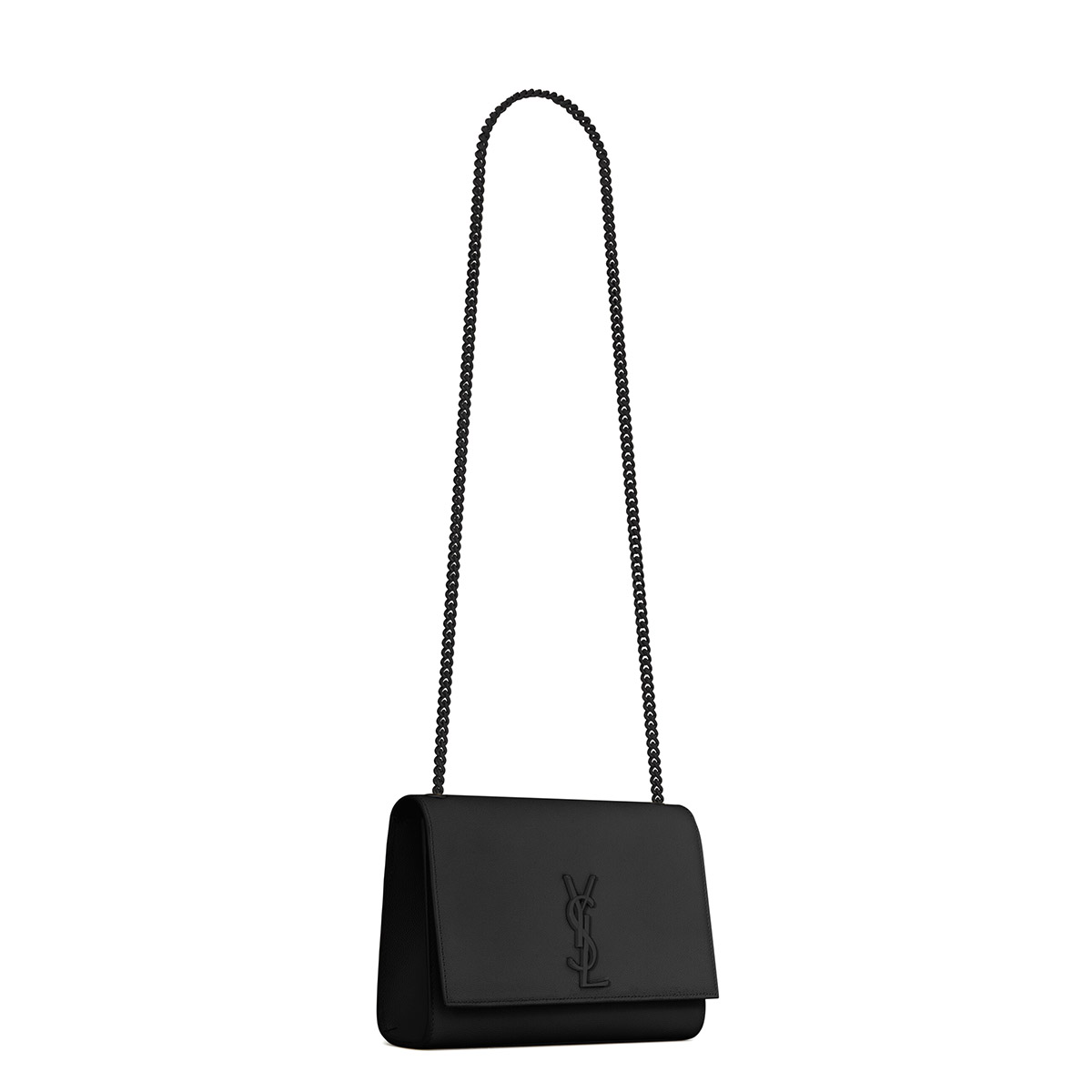 Saint Laurent Kate Medium Crossbody Bag In Grain De Poudre Embossed Leather - So Black