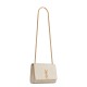 Saint Laurent Kate Medium Crossbody Bag In Grain De Poudre Embossed Leather - White & Gold