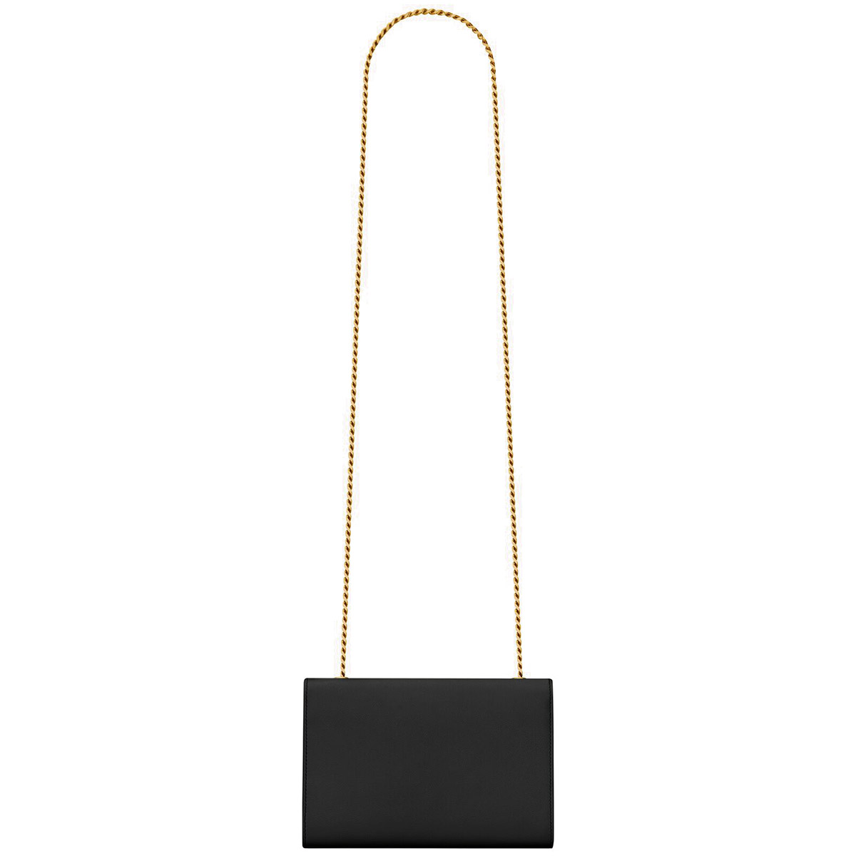 Saint Laurent Kate Small Crossbody Bag In Grain De Poudre Embossed Leather - Black & Gold