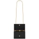 Saint Laurent Kate Small Crossbody Bag In Grain De Poudre Embossed Leather - Black & Gold