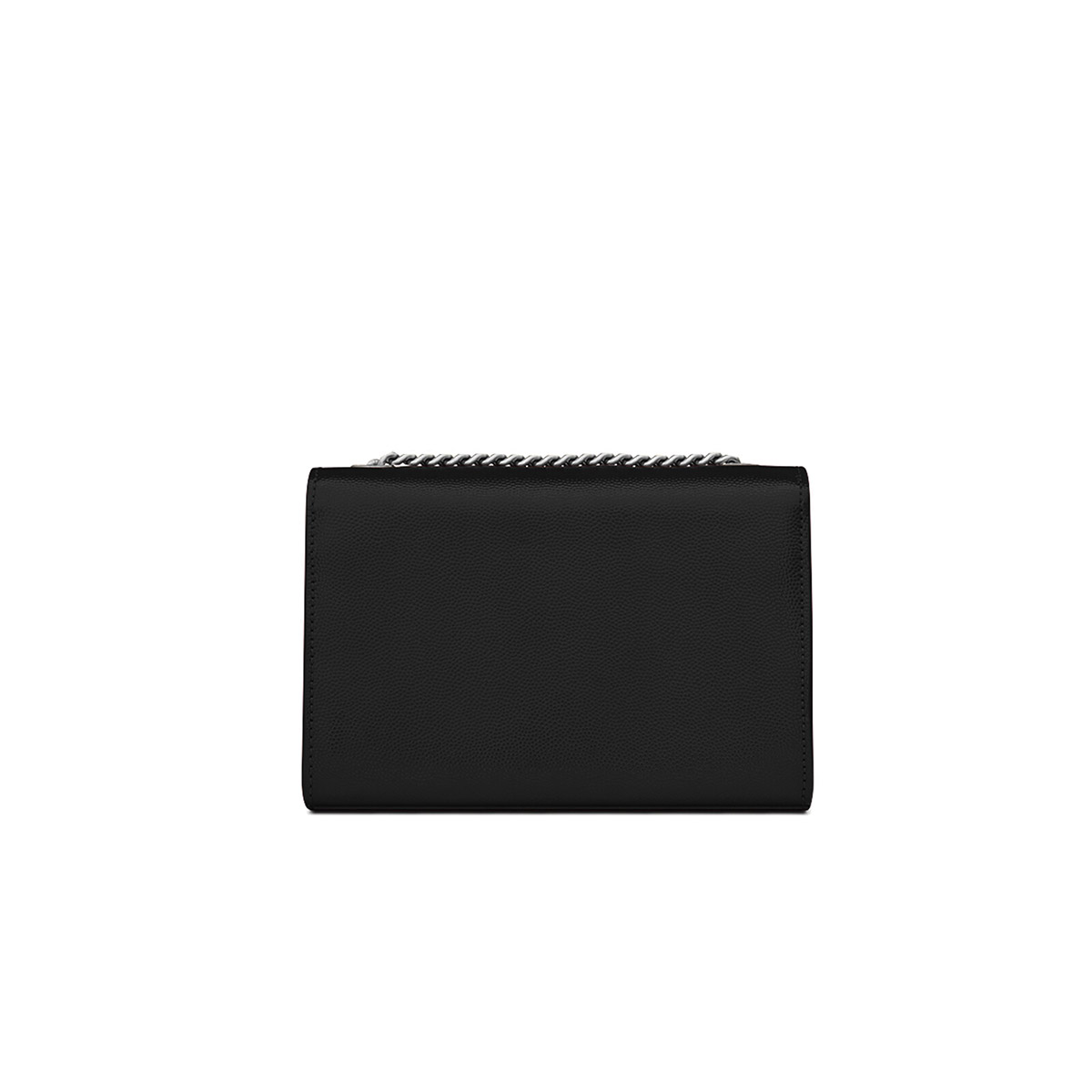 Saint Laurent Kate Small Crossbody Bag In Grain De Poudre Embossed Leather - Black & Silver