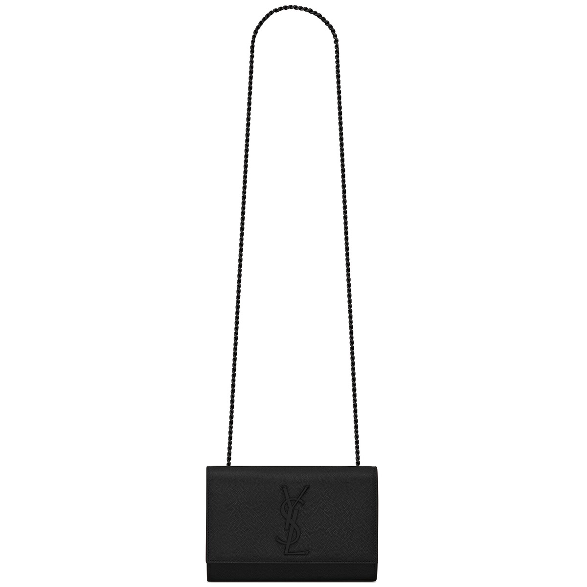 Saint Laurent Kate Small Crossbody Bag In Grain De Poudre Embossed Leather - So Black