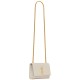 Saint Laurent Kate Small Crossbody Bag In Grain De Poudre Embossed Leather - White & Gold