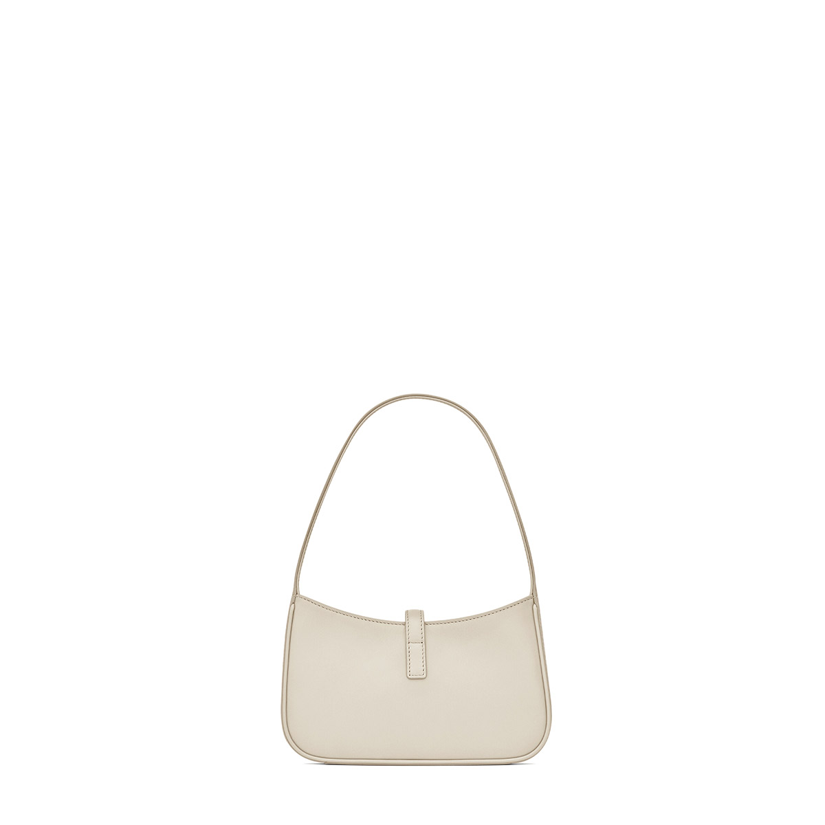 Saint Laurent Mini Le 5 À 7 Hobo Bag In Smooth Leather - White & Gold