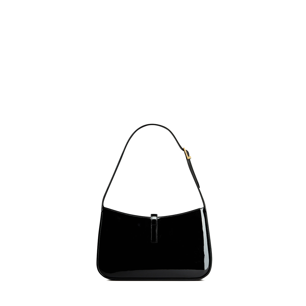 Saint Laurent Mini Le 5 À 7 Hobo Bag In Patent Leather - Black & Gold