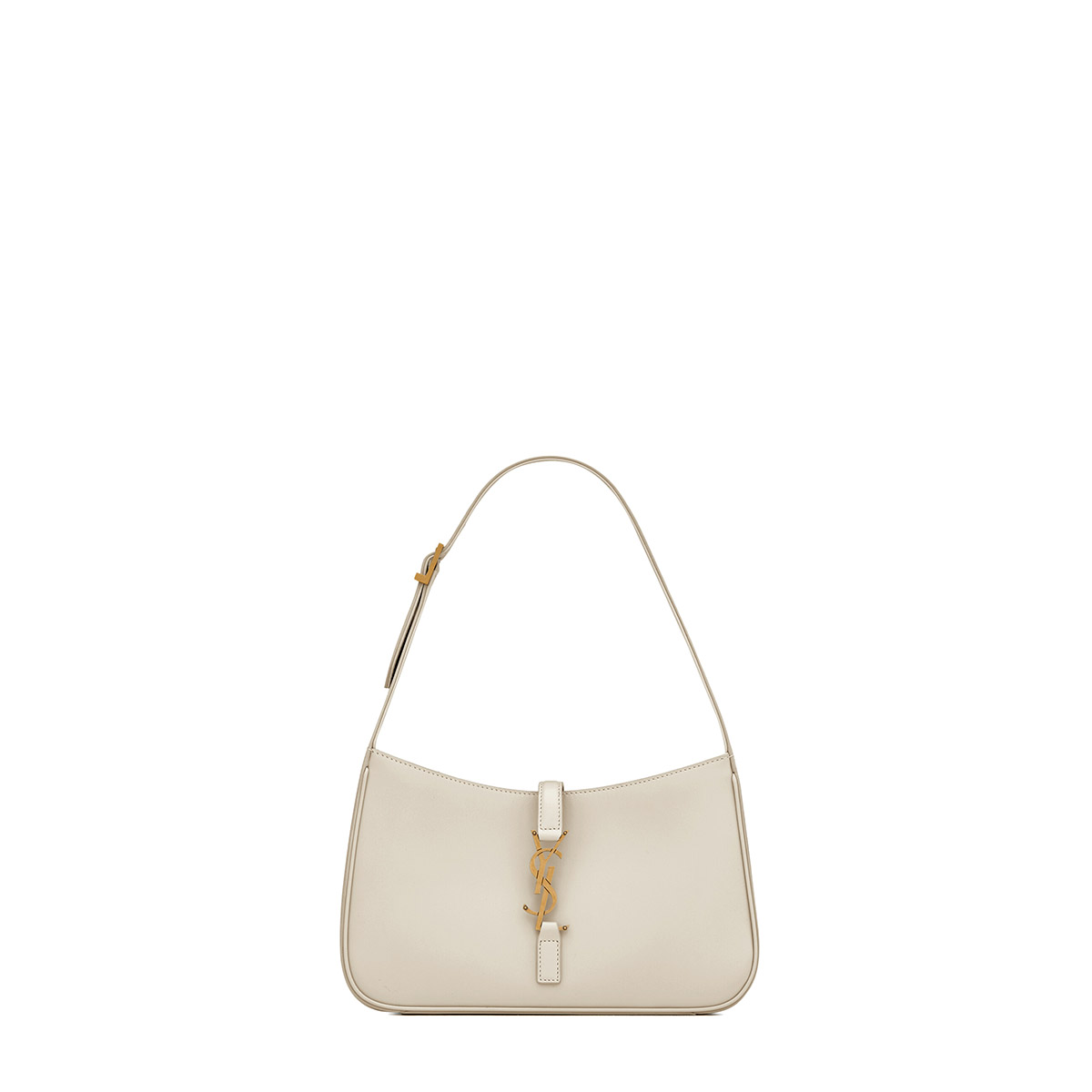 Saint Laurent Le 5 À 7 Hobo Bag In Smooth Leather - White & Gold