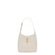 Saint Laurent Le 5 À 7 Supple Small Shoulder Bag In Grained Leather - White & Gold