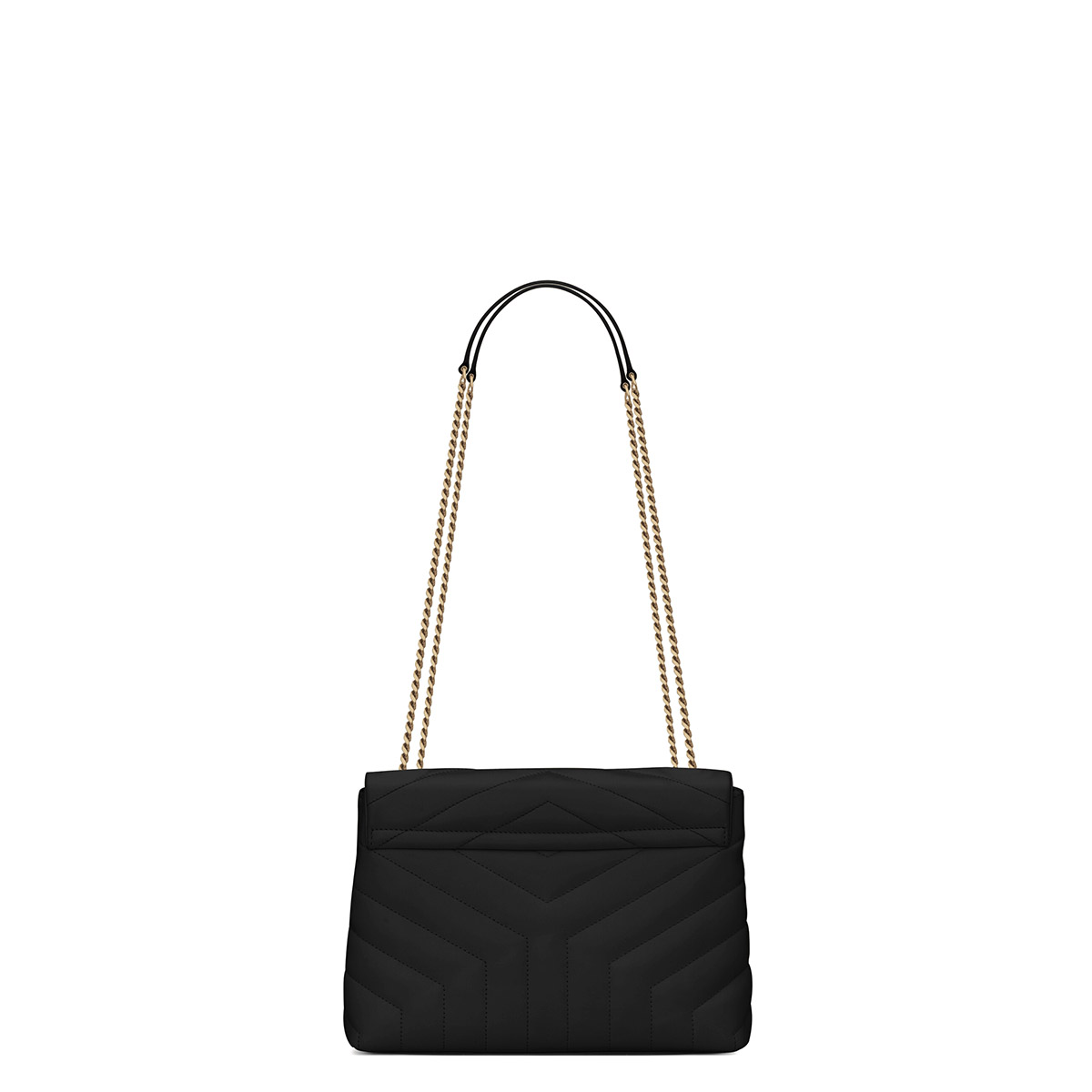 Saint Laurent Loulou Small Crossbody/Shoulder Bag In Quilted Lambskin Leather - Black & Gold