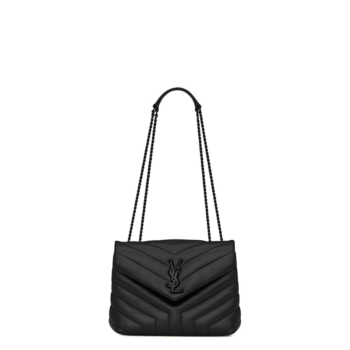 Saint Laurent Loulou Small Crossbody/Shoulder Bag In Quilted Lambskin Leather - So Black