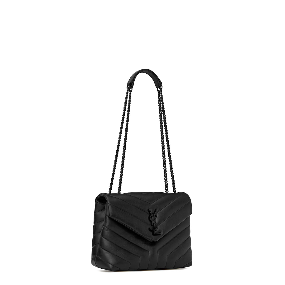 Saint Laurent Loulou Small Crossbody/Shoulder Bag In Quilted Lambskin Leather - So Black