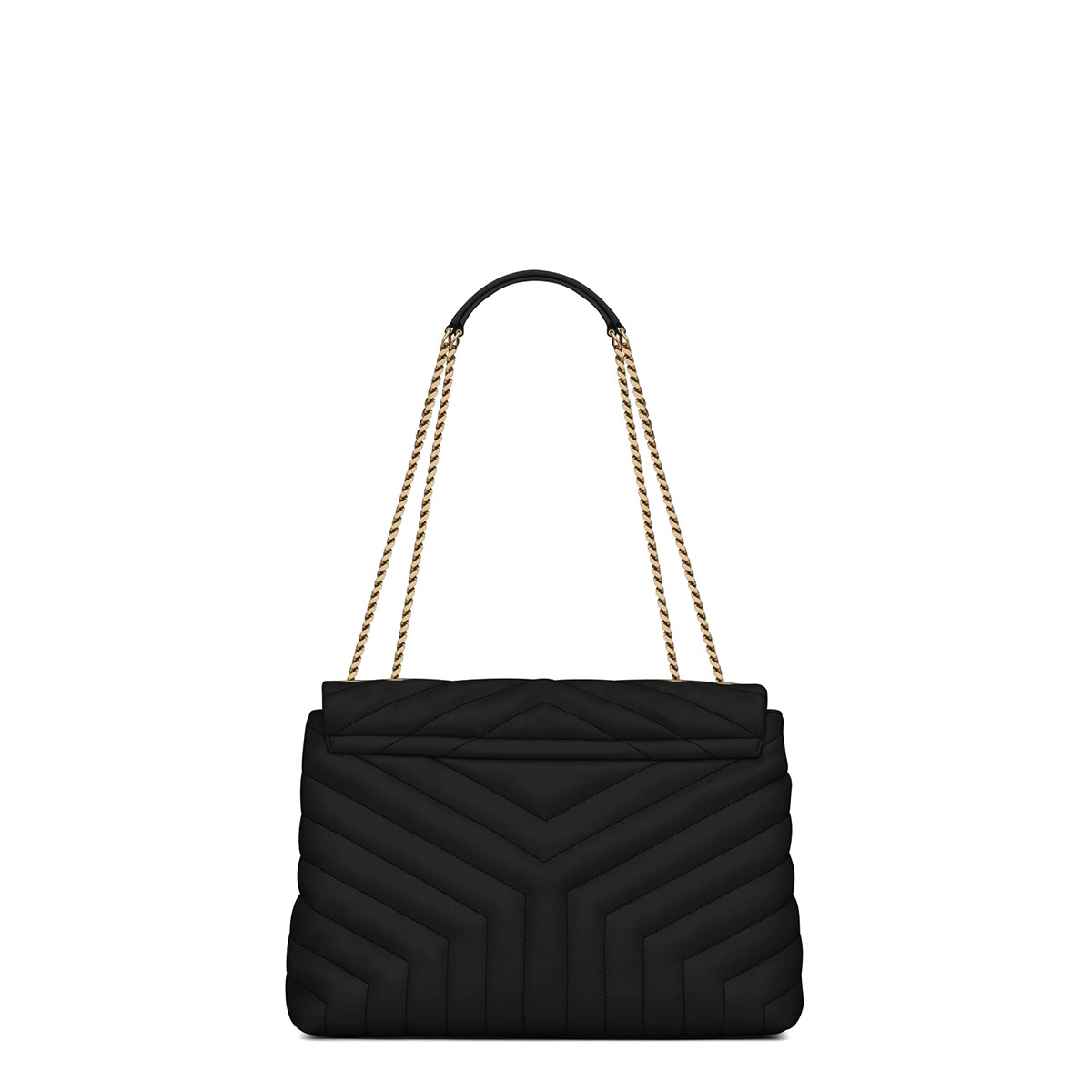 Saint Laurent Loulou Medium Crossbody/Shoulder Bag In Quilted Lambskin Leather - Black & Gold