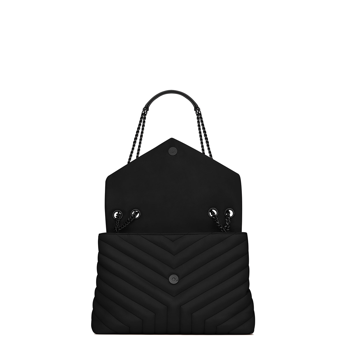 Saint Laurent Loulou Medium Crossbody/Shoulder Bag In Quilted Lambskin Leather - So Black