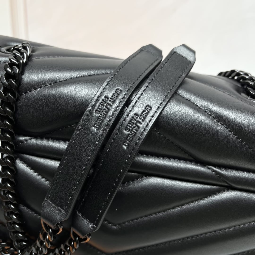 Saint Laurent Loulou Medium Crossbody/Shoulder Bag In Quilted Lambskin Leather - So Black