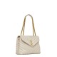 Saint Laurent Loulou Medium Crossbody/Shoulder Bag In Quilted Lambskin Leather - White & Gold