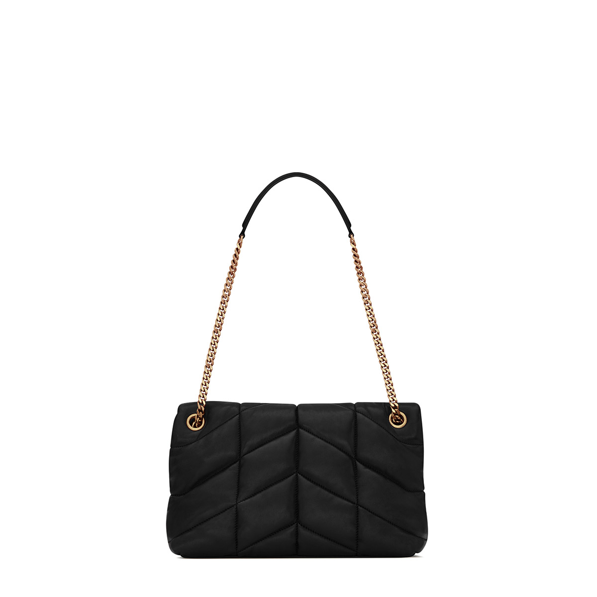 Saint Laurent Puffer Toy Crossbody/Shoulder Bag In  Lambskin - Black & Gold