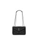 Saint Laurent Puffer Toy Crossbody/Shoulder Bag In  Lambskin - Black & Silver