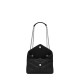 Saint Laurent Puffer Toy Crossbody/Shoulder Bag In  Lambskin - Black & Silver