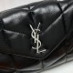 Saint Laurent Puffer Toy Crossbody/Shoulder Bag In  Lambskin - Black & Silver