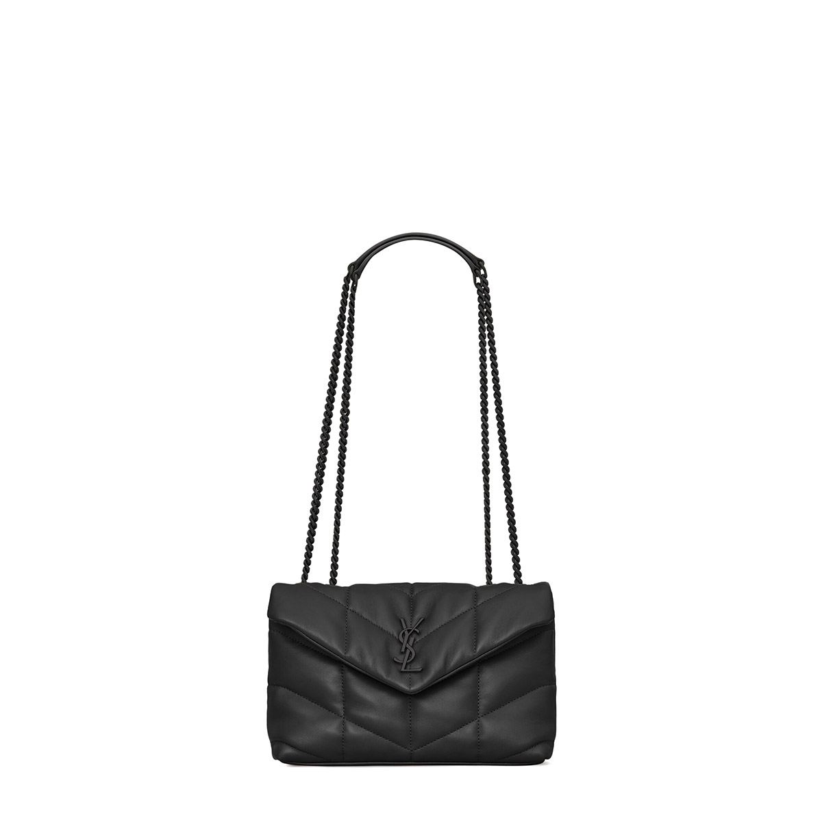 Saint Laurent Puffer Toy Crossbody/Shoulder Bag In  Lambskin - So Black