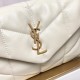 Saint Laurent Puffer Toy Crossbody/Shoulder Bag In  Lambskin - White & Gold