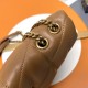 Saint Laurent Puffer Toy Crossbody/Shoulder Bag In  Lambskin - Brown & Gold