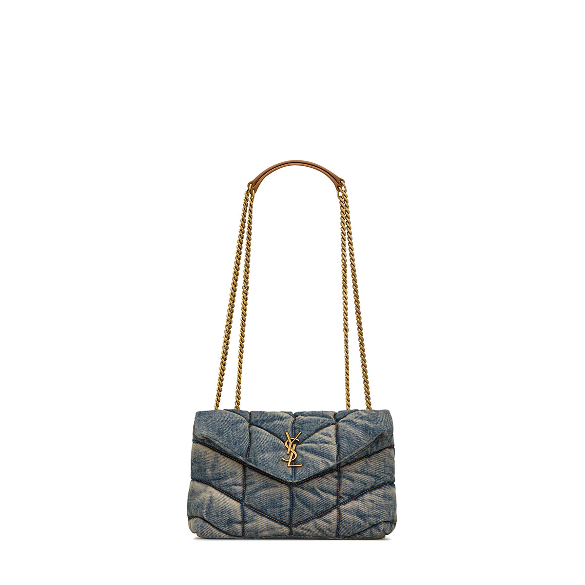 Saint Laurent Puffer Toy Crossbody/Shoulder Bag In  Denim