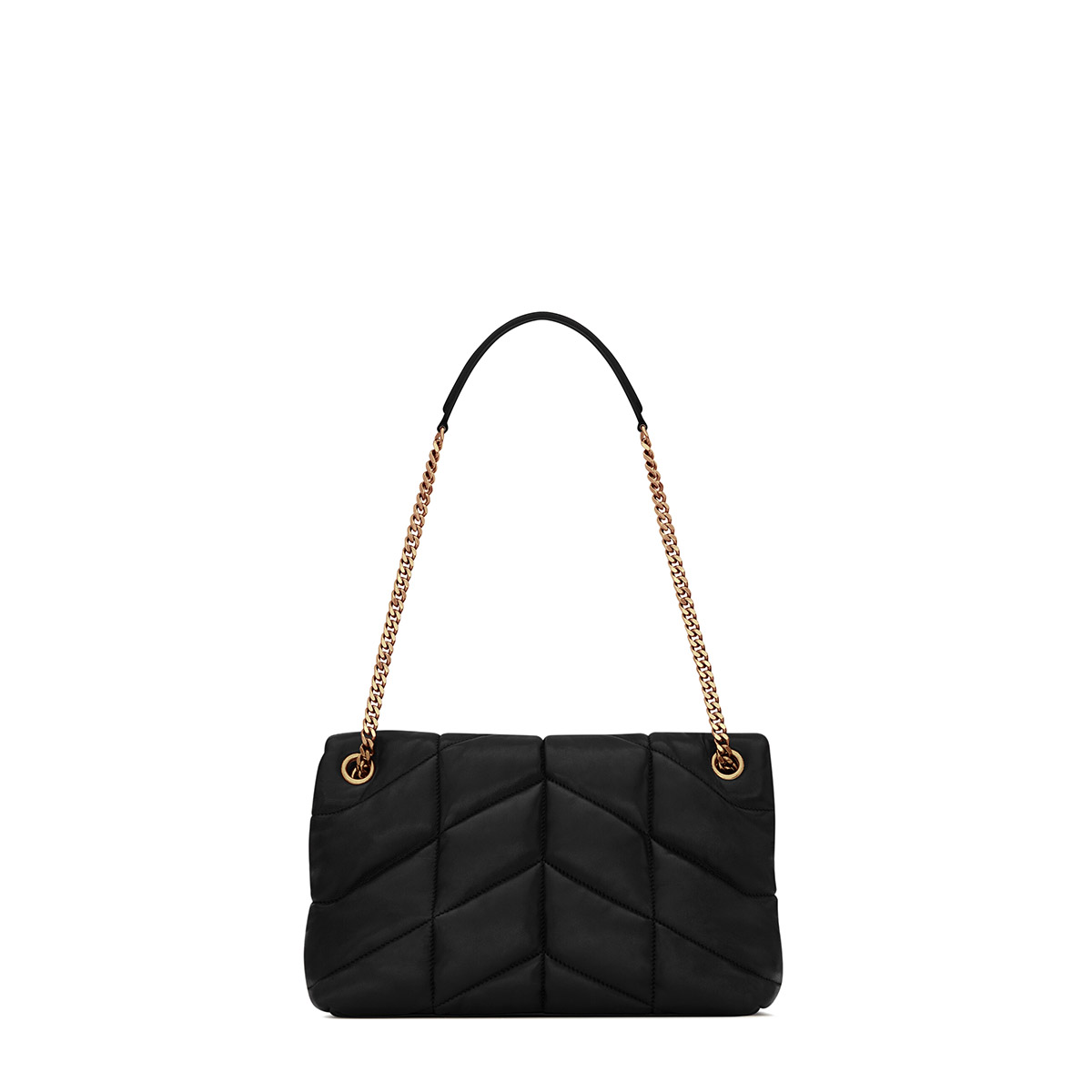 Saint Laurent Puffer Small Crossbody/Shoulder Bag In  Lambskin - Black & Gold