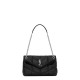 Saint Laurent Puffer Small Crossbody/Shoulder Bag In  Lambskin - Black & Silver