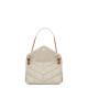 Saint Laurent Puffer Small Crossbody/Shoulder Bag In  Lambskin - White & Gold