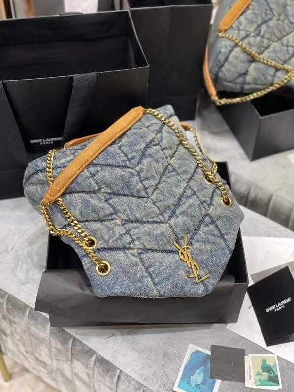 Saint Laurent Puffer Small Crossbody/Shoulder Bag In  Denim