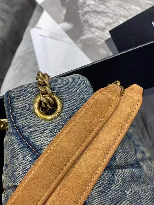 Saint Laurent Puffer Small Crossbody/Shoulder Bag In  Denim