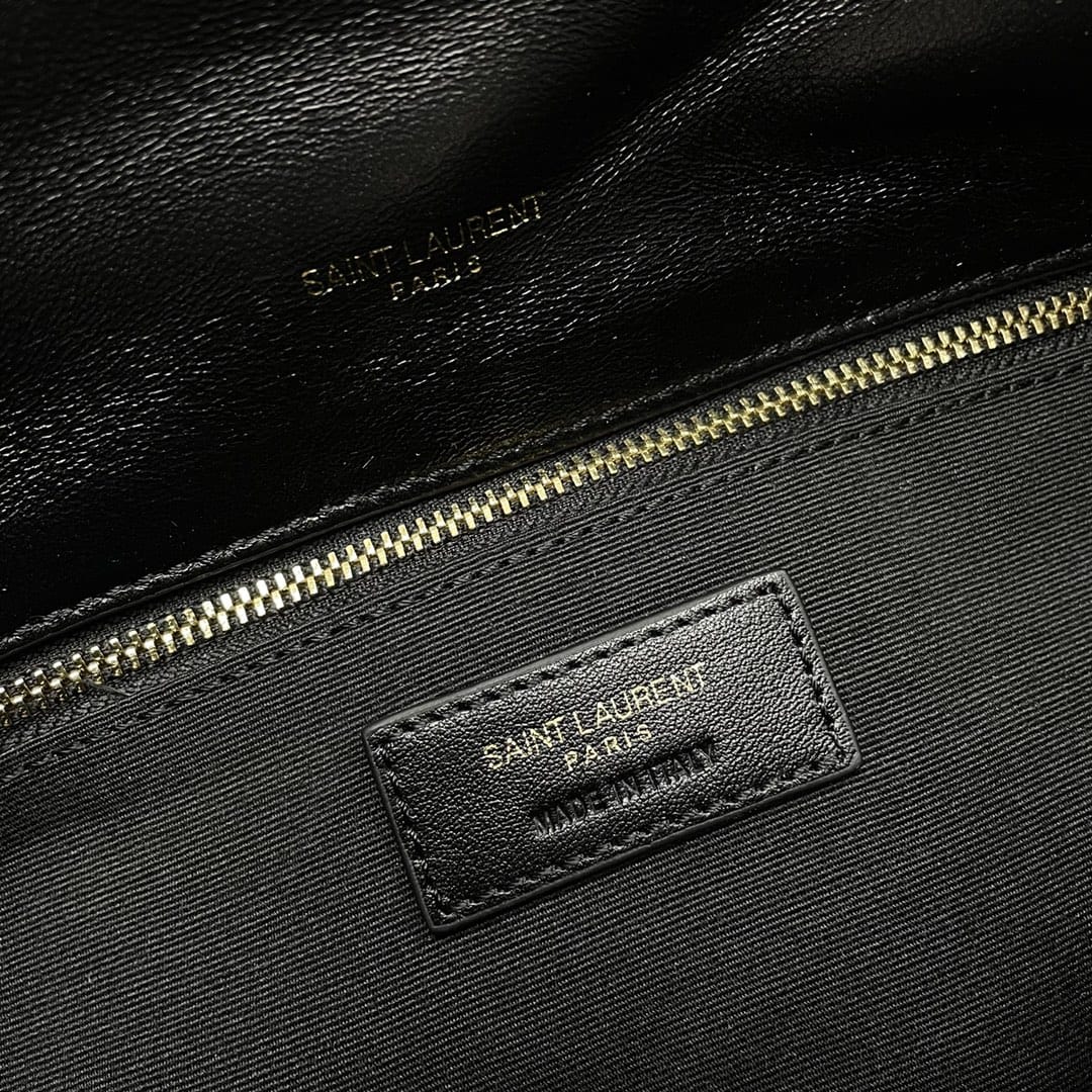 Saint Laurent Puffer Medium Crossbody/Shoulder Bag In  Lambskin - Black & Gold