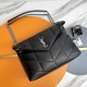 Saint Laurent Puffer Medium Crossbody/Shoulder Bag In  Lambskin - Black & Silver