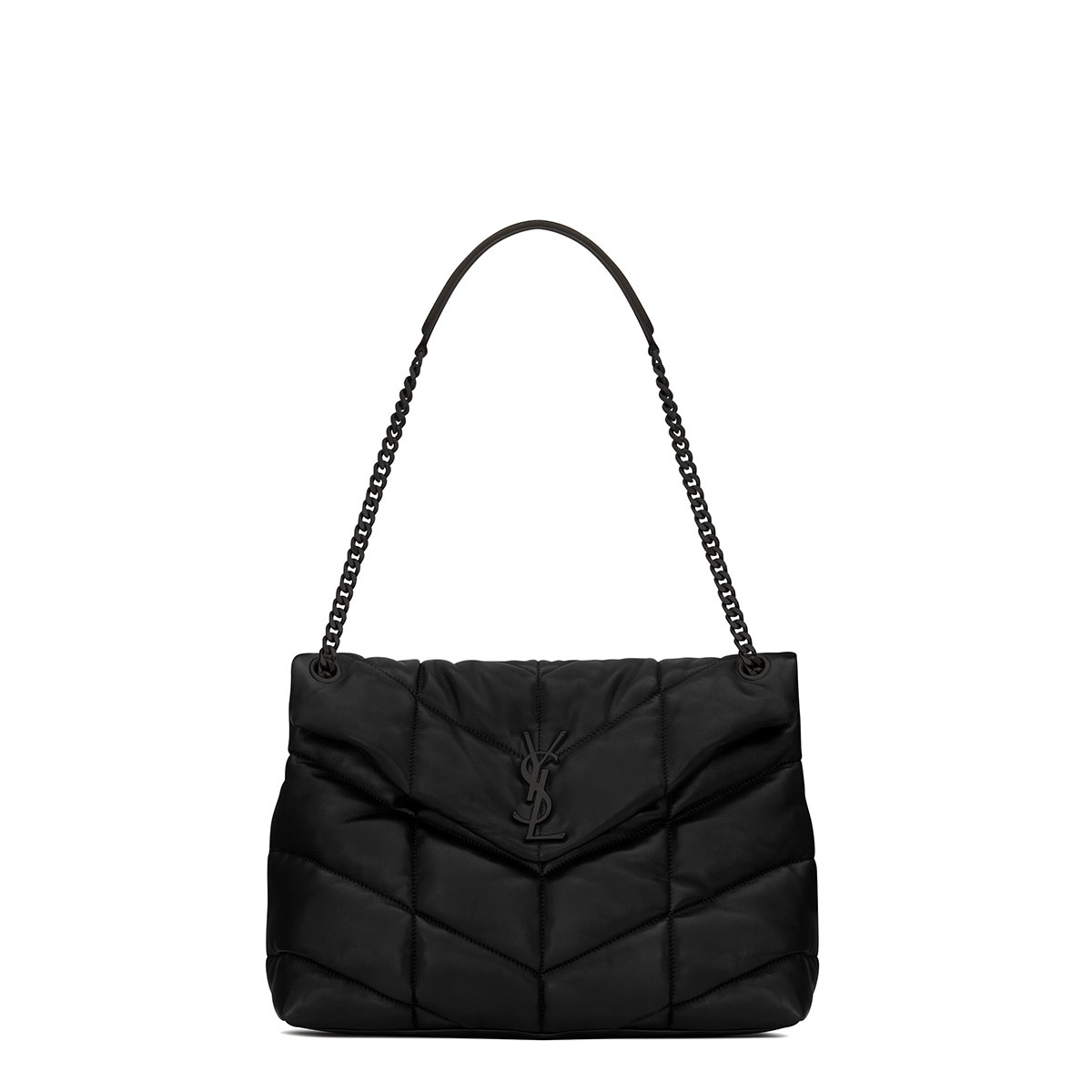 Saint Laurent Puffer Medium Crossbody/Shoulder Bag In  Lambskin - So Black