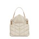 Saint Laurent Puffer Medium Crossbody/Shoulder Bag In  Lambskin - White & Gold