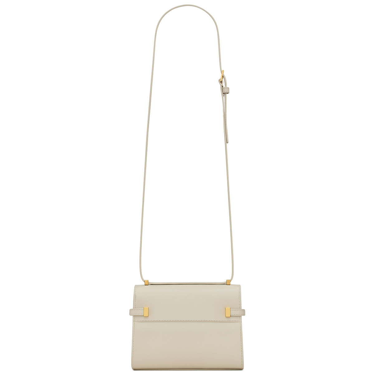 Saint Laurent Manhattan Mini Shoulder Bag In Leather - White & Gold