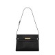 Saint Laurent Manhattan Mini Shoulder Bag In Shiny Crocodile-embossed Leather - Black & Gold