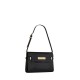 Saint Laurent Manhattan Mini Shoulder Bag In Shiny Crocodile-embossed Leather - Black & Gold