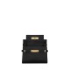 Saint Laurent Manhattan Mini Shoulder Bag In Shiny Crocodile-embossed Leather - Black & Gold