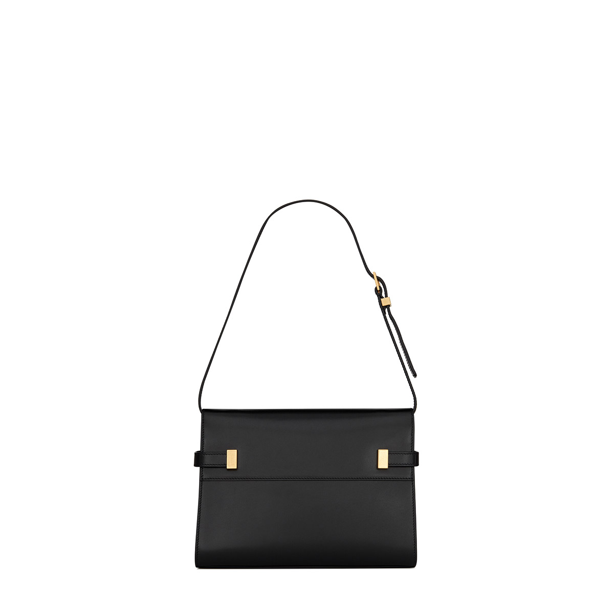 Saint Laurent Manhattan Small Shoulder Bag In Leather - Black & Gold