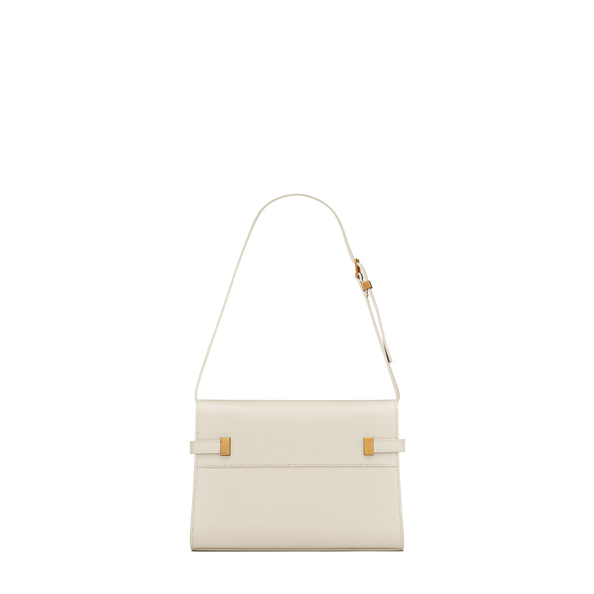 Saint Laurent Manhattan Small Shoulder Bag In Leather - White & Gold