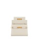 Saint Laurent Manhattan Small Shoulder Bag In Leather - White & Gold