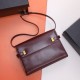 Saint Laurent Manhattan Small Shoulder Bag In Leather - Rouge Cabernet & Gold