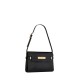 Saint Laurent Manhattan Small Shoulder Bag In Shiny Crocodile-embossed Leather - Black & Gold