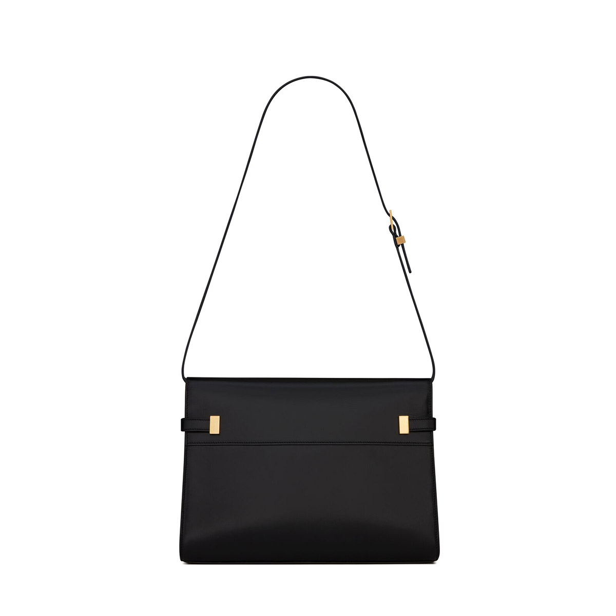 Saint Laurent Manhattan Medium Shoulder Bag In Leather - Black & Gold